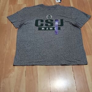 Colorado State University Rams Mens 2XL Champion T-Shirt Gray NWT